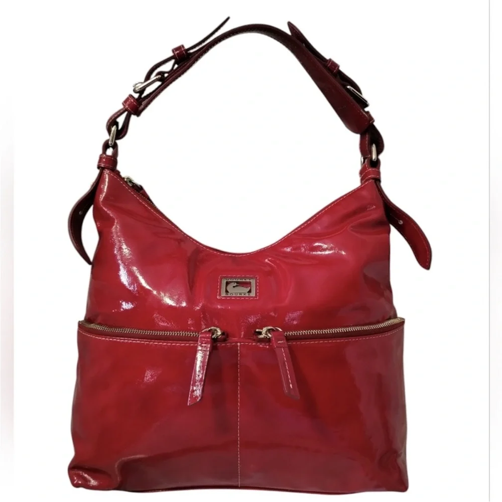 Dooney and Bourke Red Patent Leather Hobo Bag